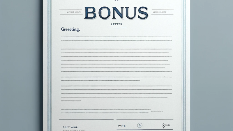 Crafting An Exceptional Bonus Letter Template